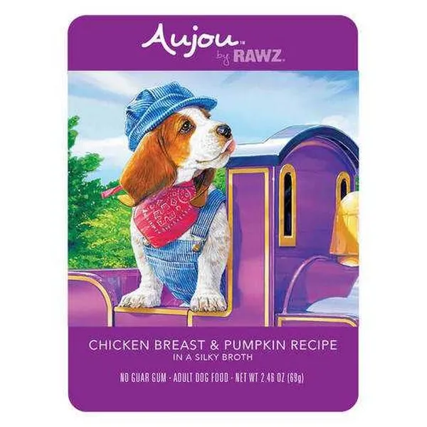 8/2.46 oz. Rawz Dog Aujou Chicken Breast & Pumpkin Pouch - Food